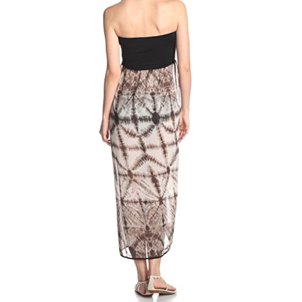 Strapless Tie-Dyed Sheer Printed Cover Up Dress - Picture 2 of 2
